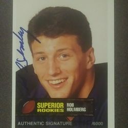 1994 Superior Rookies Rob Holmberg Penn State #48 Auto 5035/6000 Football Card