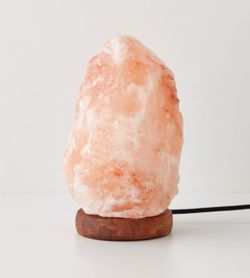 Himalayan Pink Salt Lamp with Wooden Base | Excellent Condition