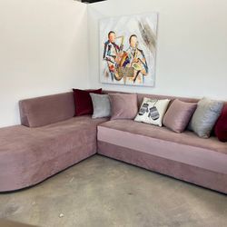 SECTIONAL SOFA WITH ROUND CHAISE - SHOWROOM PIECE MUST GO 