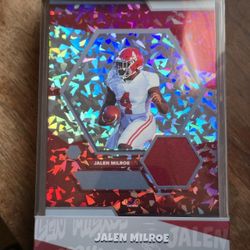 2024 Jalen Milroe #11 TruCreator Cracked Ice 5x7 Jumbo Relic Jersey Display Memorabilia Card. 