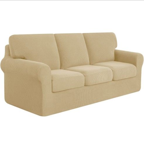 7 Piece Sofa/Couch Protector, Sofa Cover Set, Khaki