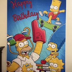 Simpsons Birthday Back Drop