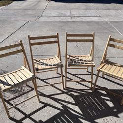4 New Folding Wooden Chairs