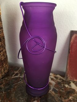 Purple with Wire Decoration Bud Vase