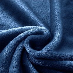 Blue And Gray Coral Fleece Soft Warm Fuzzy Throw Blanket Twin 60"x80"