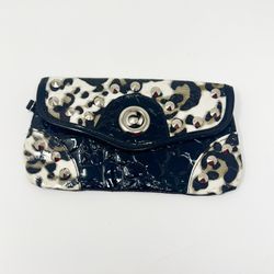 Stylish Black and Gray Clutch with Stud Accents