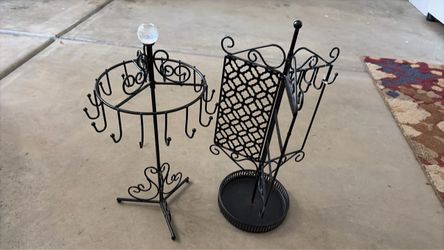 Black Metal Jewelry Organizer Stands Set of 2