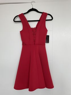 Windsor Red Lace Skater Dress - XS