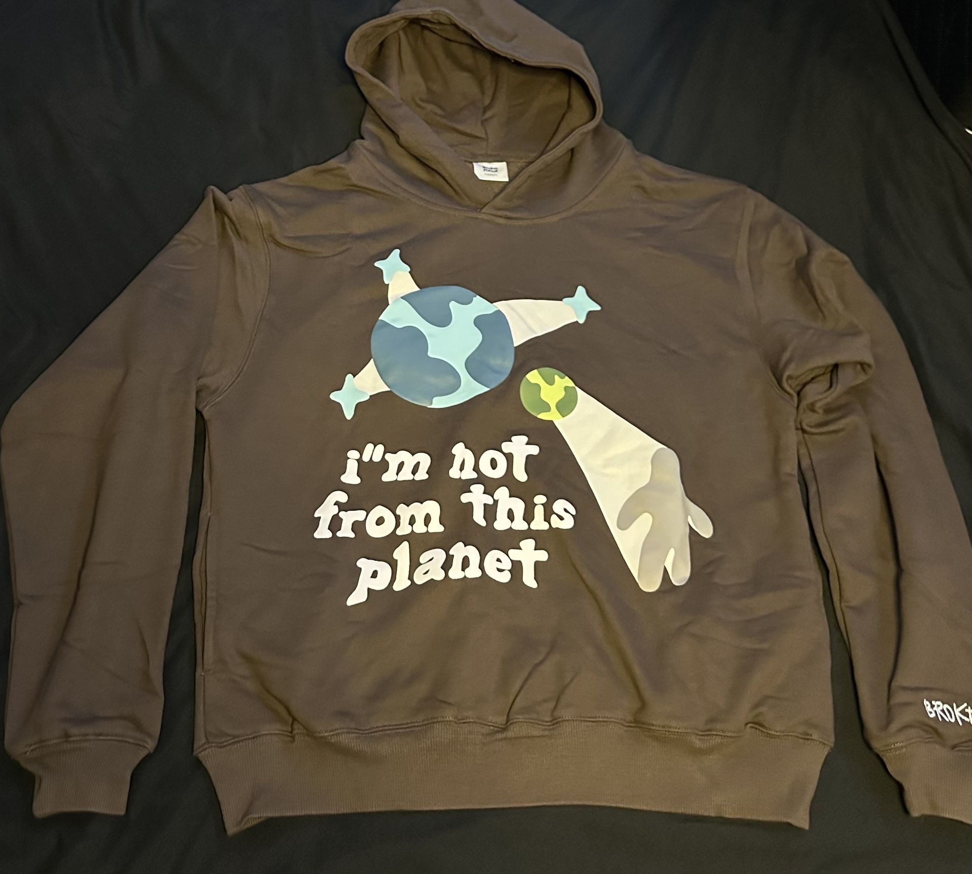 Brown broken planet hoodie 