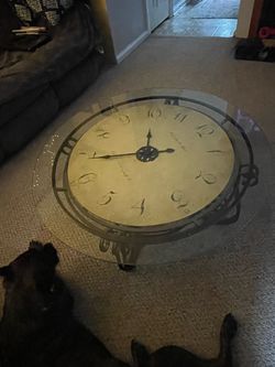 Round Glass Top Clock Face Coffee Table
