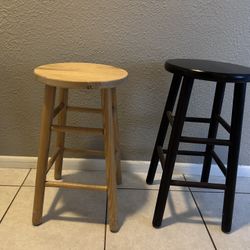 Wooden Stools With Cushions 