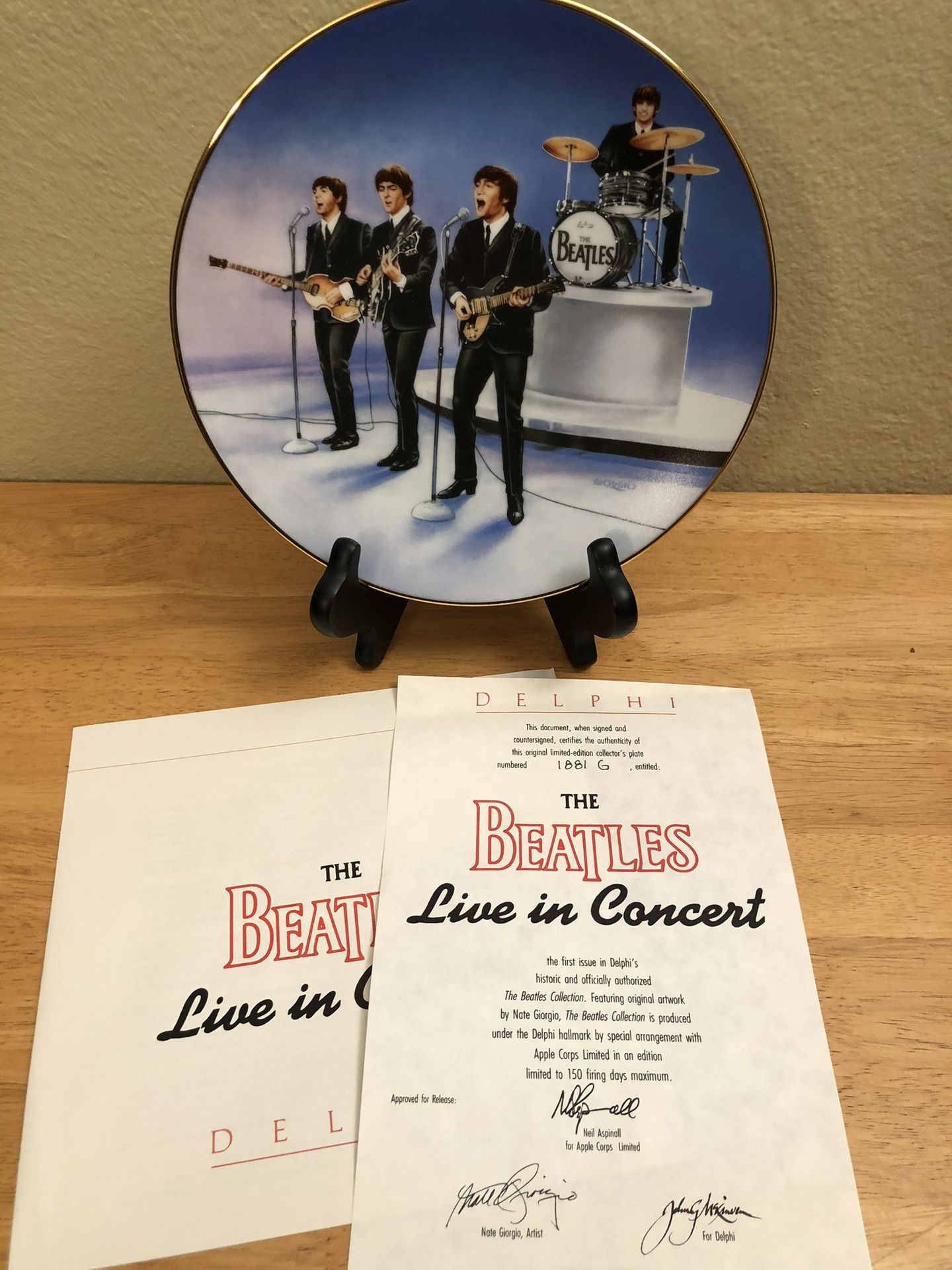 The Beatles Live in Concert Collector’s Plate