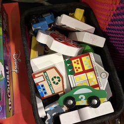 Melissa and Doug town transportation wooden toys