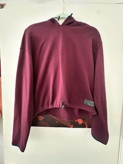 PINK Victoria's Secret Maroon Cropped Hoodie M