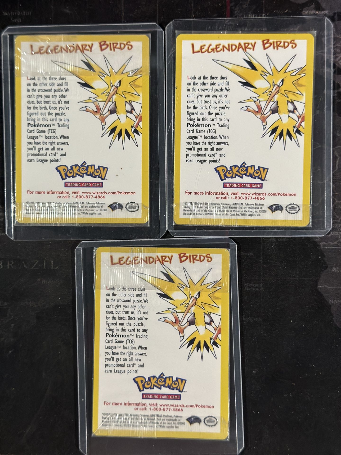 Pokémon 2000 Legendary Birds Promo Cards Sealed