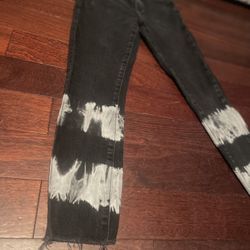 Black & grey Distressed jeans