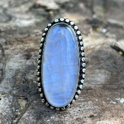 Size 6 925 Silver Overlay Moonstone Ring