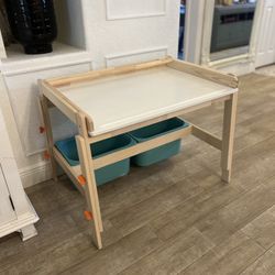 Kids Art/Homework Desk Solid Pine Adjustable Height 