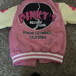 PINKYS RECORD STORE FRIDGE MAGNET VARSITY JACKET (PINK)