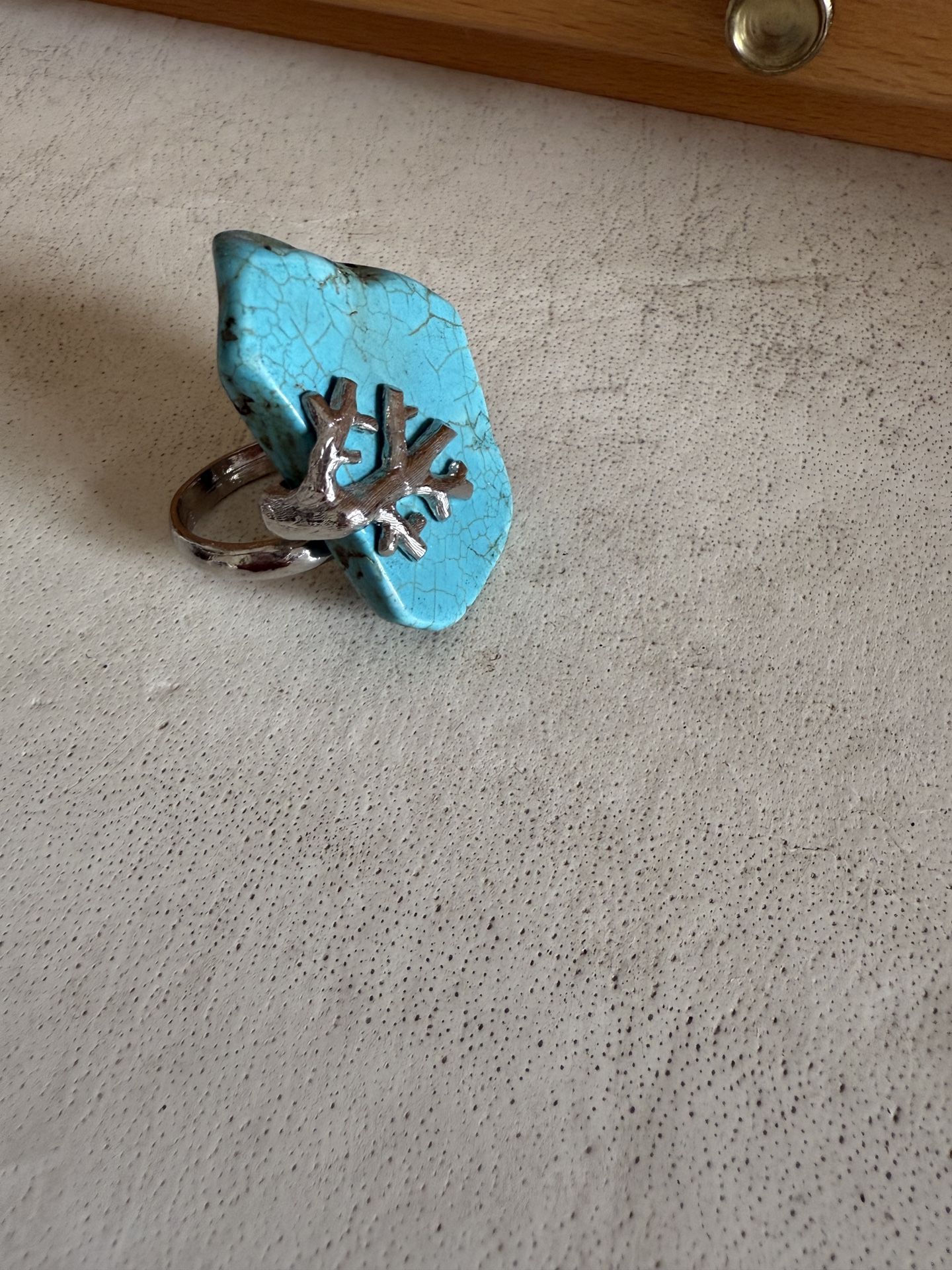 Statement Turquoise Ring — Adjustable