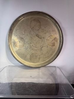 Godinger Silver Art Round Metal Serving Tray 13 Inch Silver Tone