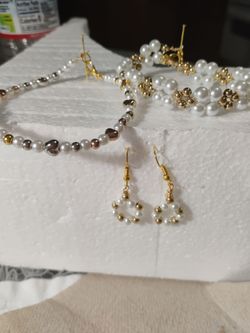 Homemade bracelets and earrings