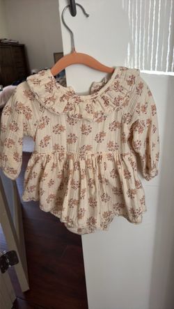 Quincy Mae long sleeve floral baby girl dress 12-18m