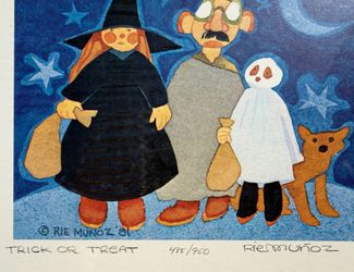 Rie Muñoz 'Trick or Treat' Limited Edition Halloween Print New