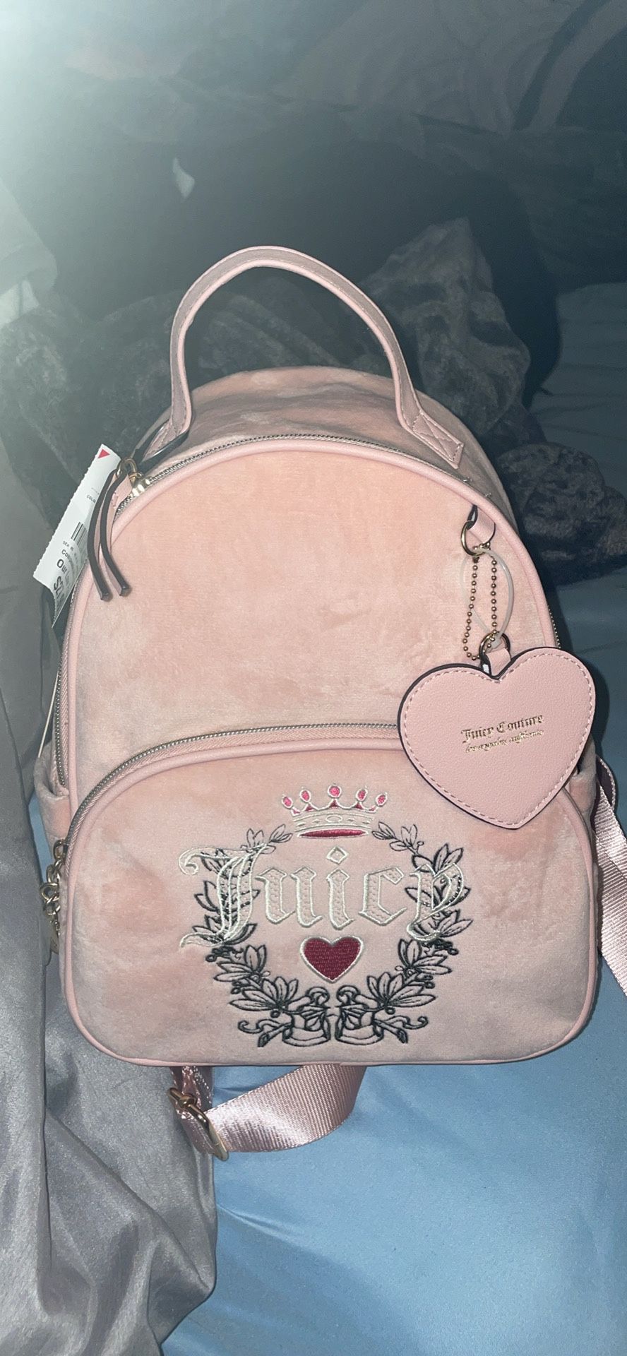juicy couture velour hertiage backpack pink