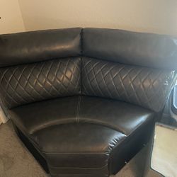 2 Piece Leather Couch Cover Set With Electric Recliner 