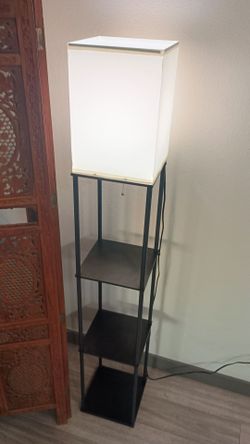Modern Standing Floor Lamp with 3-Teir Shelf