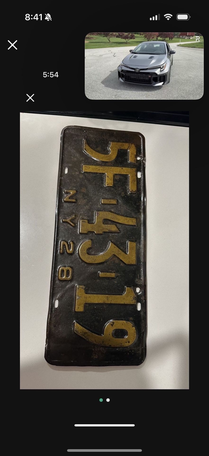 Antique Vintage Car Tag
