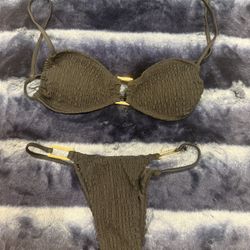 Black Thong Bikini Size Small 