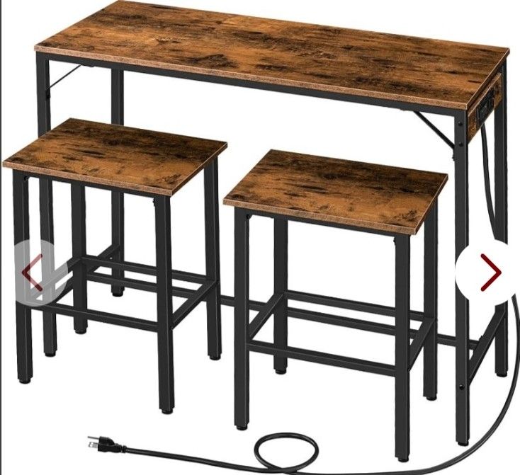 Bar Table Set With Power Outlet