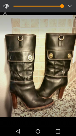 Coach black leather boots Sz 7.5