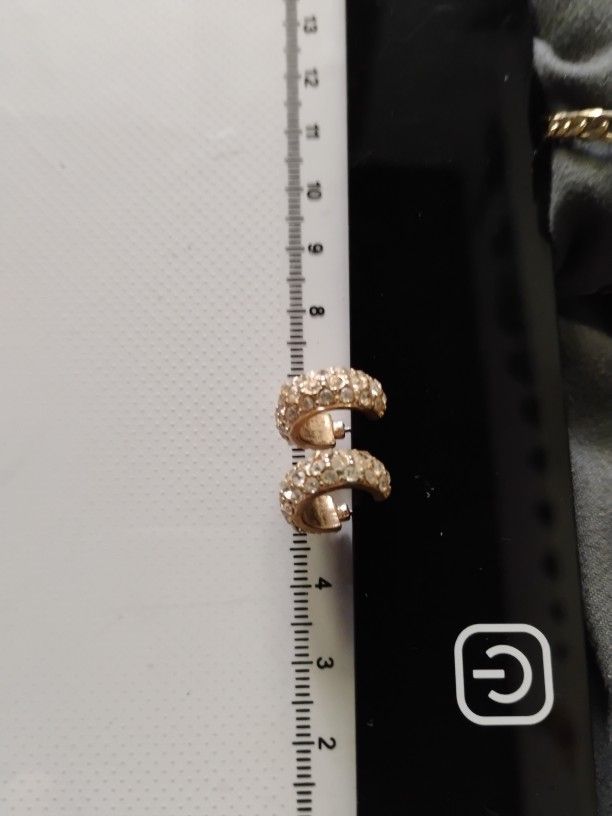 Sterling Over Gold Pavé Earings 