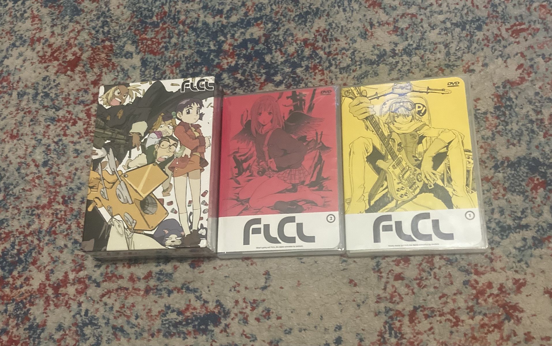 FLCL Anime Sealed Collectors Box Vol 3 Plus Sealed Vol. 2 & Vol. 1 Opened DVDs