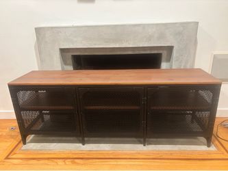 IKEA metal wood tv stand credenza