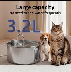 Cat And Dog Water Dispenser Stainless Steel, 112oz/0.85Gal/3.2L Pet Water Dispenser, Ultra Quiet Stainless Steel Pet Water Dispenser