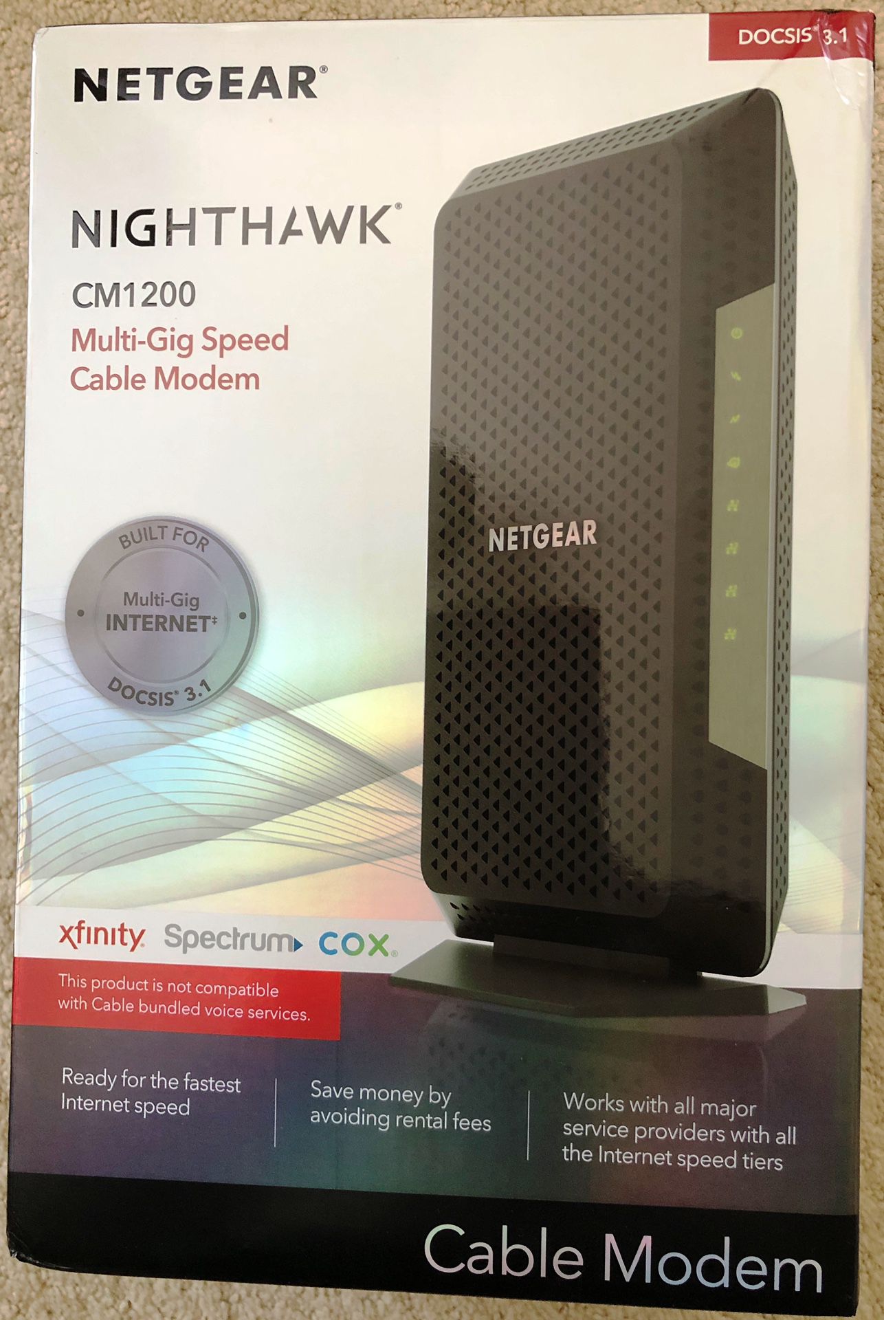 New Netgear Nighthawk DOCSIS 3.1 CM1200 Multi-Gig Cable Modem