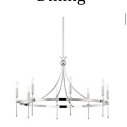 Hudson Valley Gates Chandelier 8 light, 38” Diameter, nickel finish