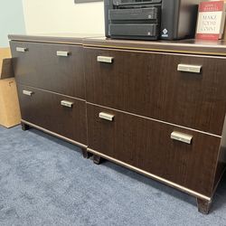 2 Wooden File Cabinets