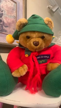 Vintage Chris The Elf Bear Santas Workshop Teddy Bear plush 14”