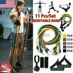 11 Pcs Resistance Excerise GYM Bands 