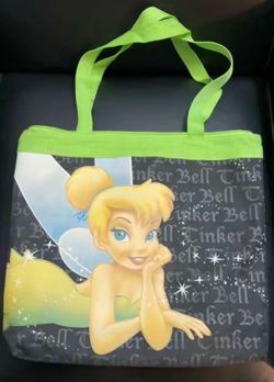 Vintage Disney Fairies Tinker Bell Zippered Canvas Tote Bag Y2K Graphic