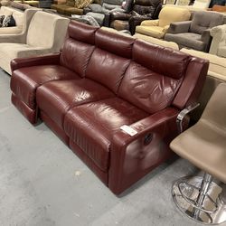 Red Maroon Electric Recliner Couch (in Store)