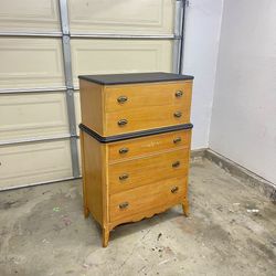 Vintage Mid Century Solid Dresser 5 Drawer Bedroom Furniture