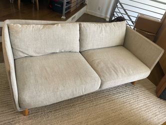 Crate and Barrel Wells Sofa Gravel Color