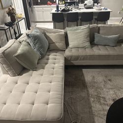 L Shaped Taupe Left Chaise Sectional 