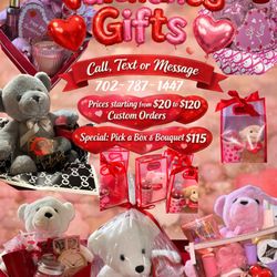 Valentine’s Flower Arrangements And Gift Boxes